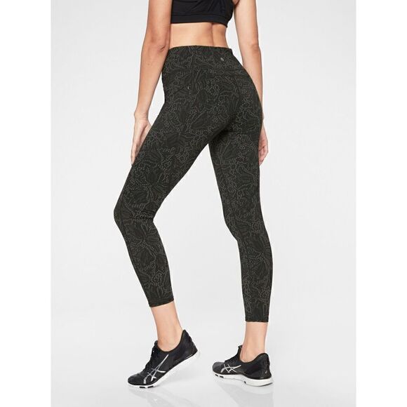 Athleta Contender Reflective 7/8 Tight Womens XXS Black Side Zip Pockets Legging - Picture 2 of 16